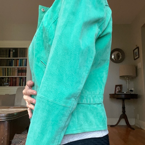 St Patrick’s day green Olsen genuine leather jacket - Picture 3 of 6